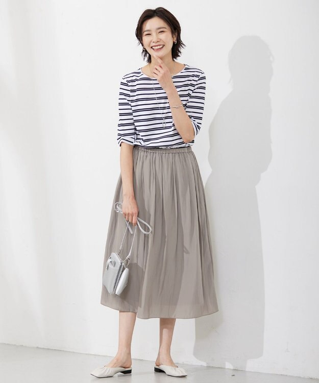 J.PRESS LADIES 【洗える】 Dyed Dechine Air Flow スカート ブラウン系