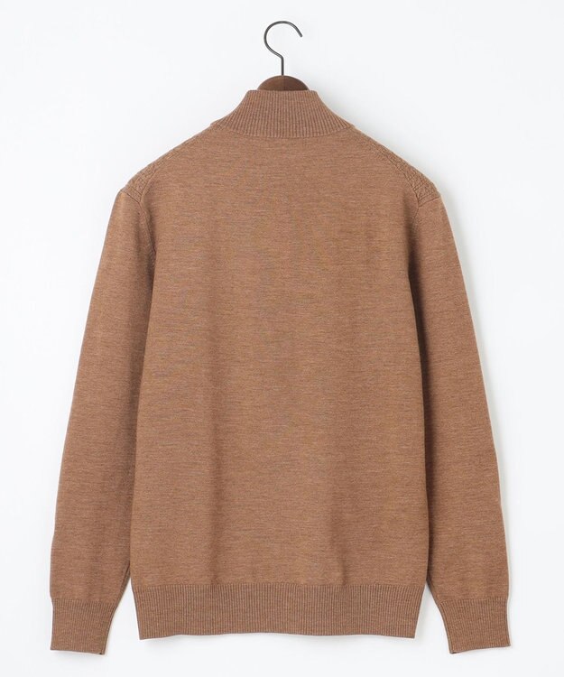 JOSEPH ABBOUD 【滑らかな肌触り/洗える】エクストラファインメリノウール ジップ ニット キャメル系