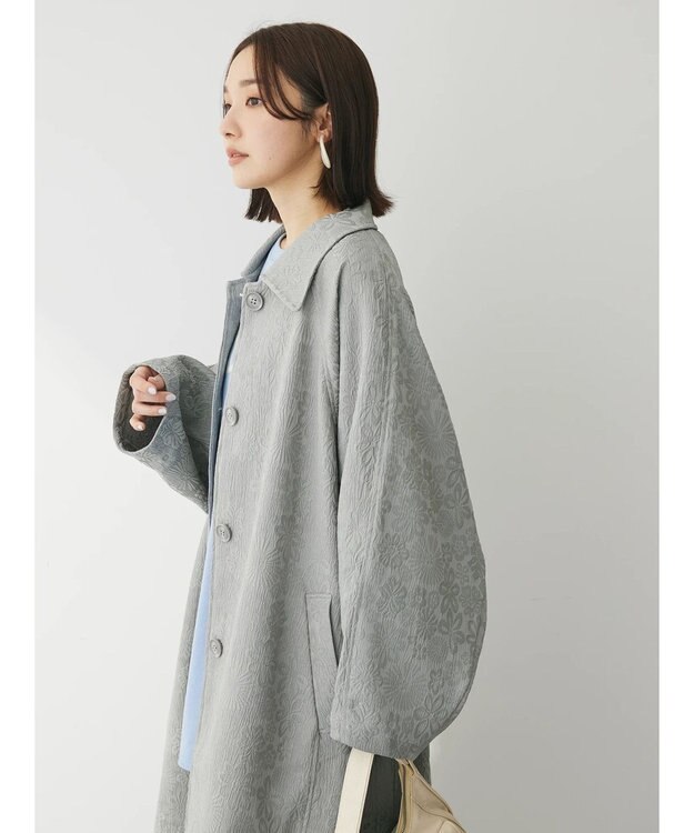 Green Parks ・ＥＬＥＮＣＡＲＥ　ＤＵＥ　ジャカードステンカラーコート Gray