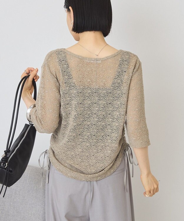 AMERICAN HOLIC レース5分袖カーディガン Beige