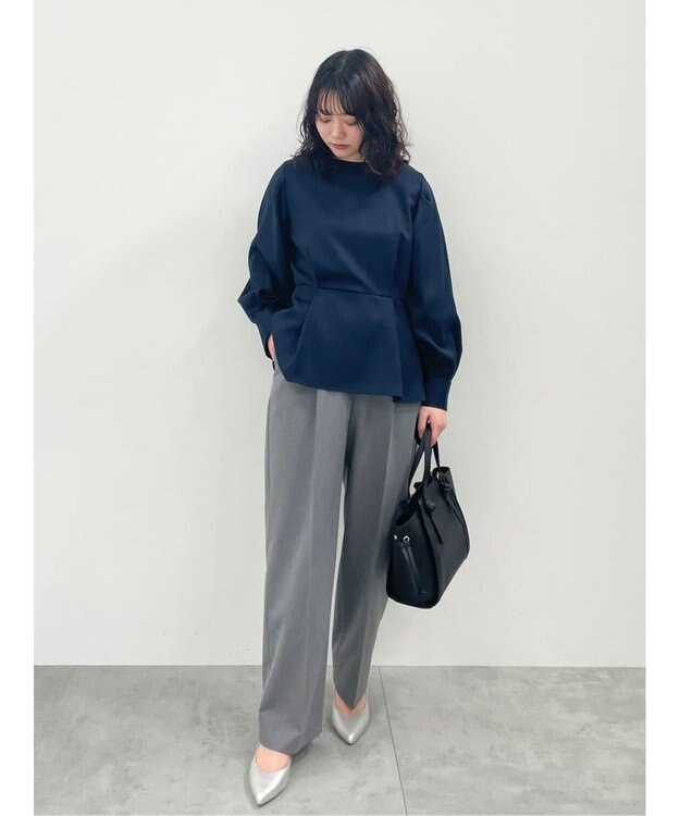 Green Parks ｅｆ－ｄｅ　ペプラムブラウス Dark Navy