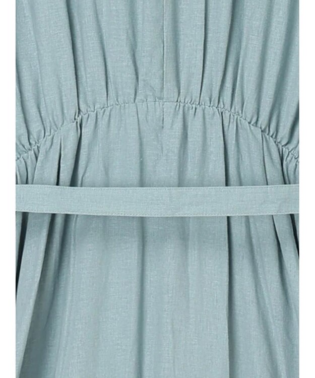 Te chichi レーヨンリネン共ベルトシャツワンピース グリーン