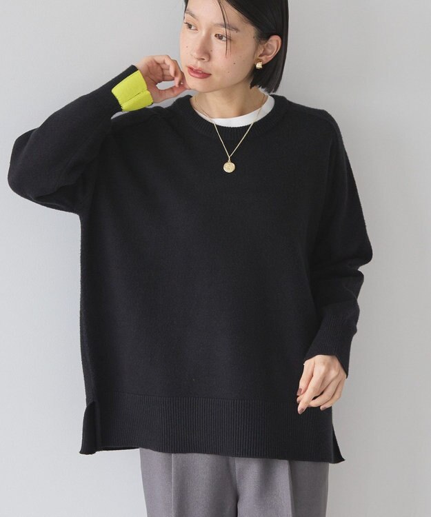 AMERICAN HOLIC バイパチラグランニットプルオーバー Black