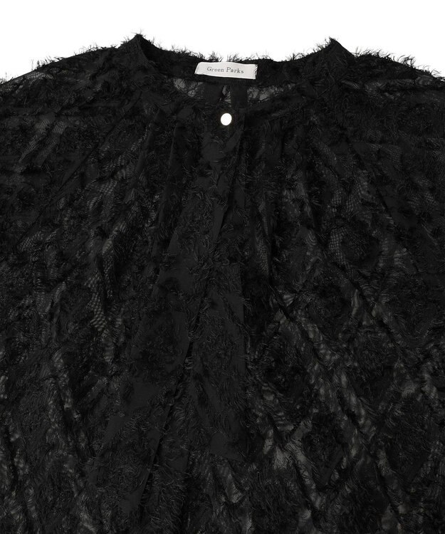 Green Parks Ｏ．フサフサ２ｗａｙボウタイブラウス Black