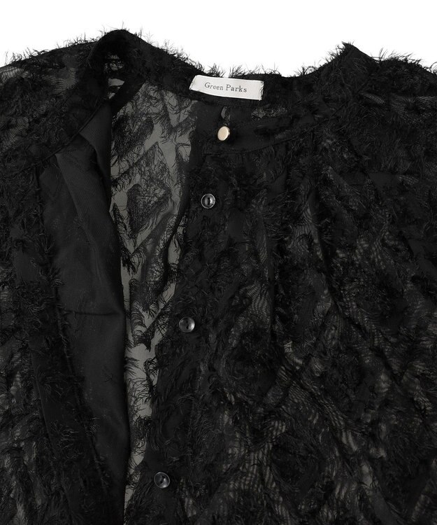 Green Parks Ｏ．フサフサ２ｗａｙボウタイブラウス Black