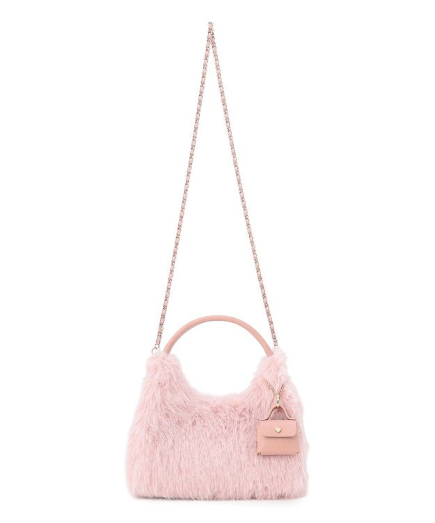 TOCCA WAFFLE FUR BAG 2WAYファーバッグ ピンク系