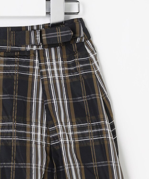 J.PRESS LADIES S ハイマルチタフタ チェック フレアスカート ブラックチェック系