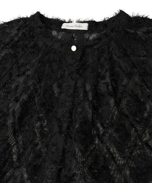 Green Parks Ｏ．フサフサ２ｗａｙボウタイブラウス Black