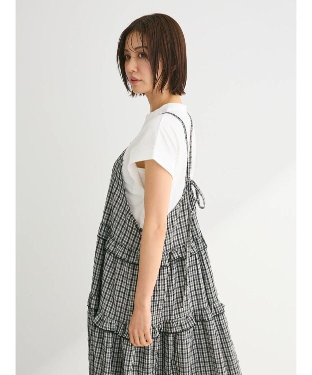 Green Parks ・Ｐｅｔｉｔ　Ｆｌｅｕｒ　チェックティアードキャミワンピ Off White
