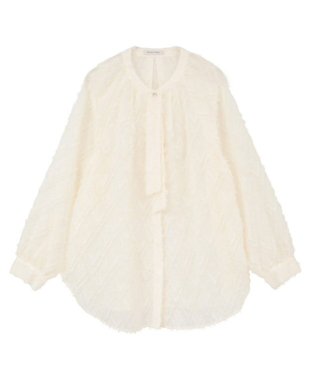 Green Parks Ｏ．フサフサ２ｗａｙボウタイブラウス Off White