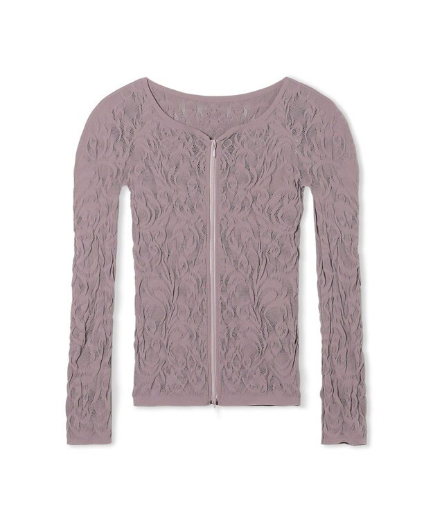 Chacott 【ノーソーイングニット】バレリーナネックジップトップ アッシュグレー