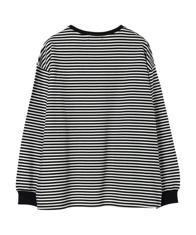 AMERICAN HOLIC 刺繍ロゴミニ裏毛ボートネックチュニック Border