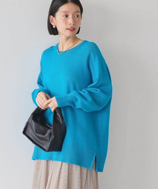 AMERICAN HOLIC バイパチラグランニットプルオーバー Turquoise Blue