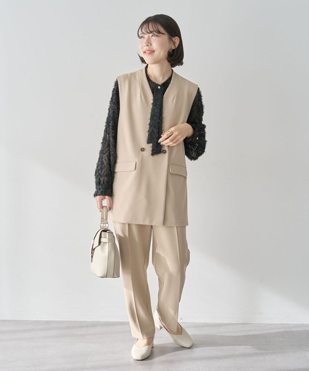 Green Parks Ｏ．フサフサ２ｗａｙボウタイブラウス Black