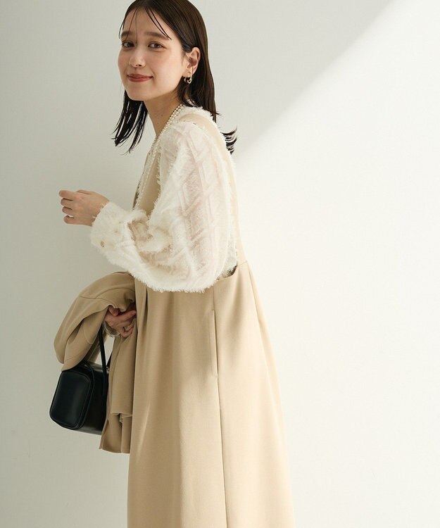 Green Parks Ｏ．フサフサ２ｗａｙボウタイブラウス Off White