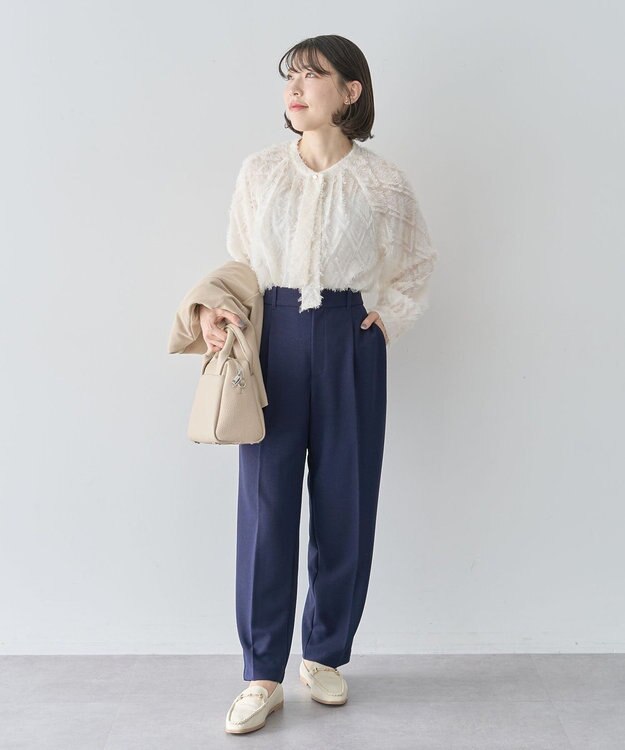 Green Parks Ｏ．フサフサ２ｗａｙボウタイブラウス Off White