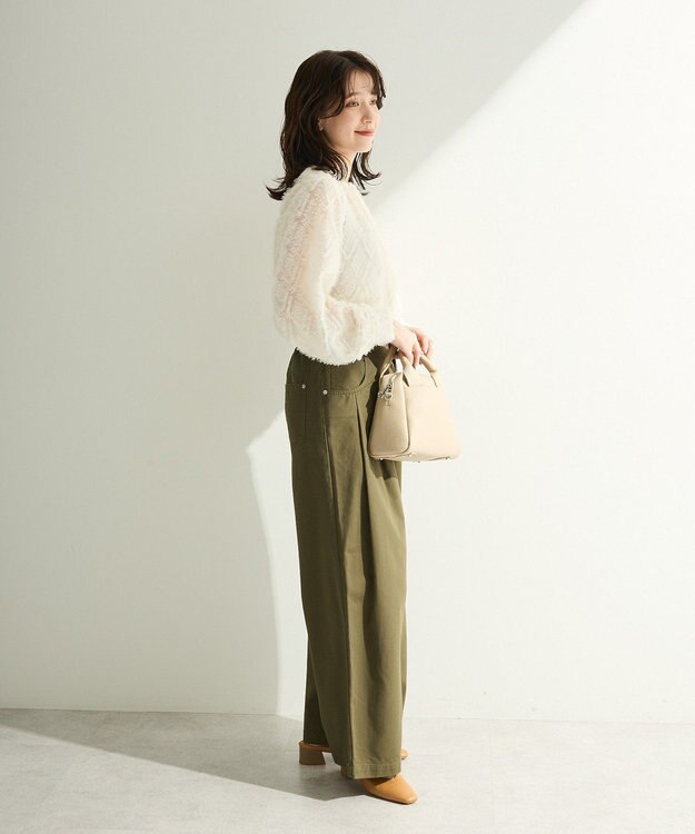 Green Parks Ｏ．フサフサ２ｗａｙボウタイブラウス Off White