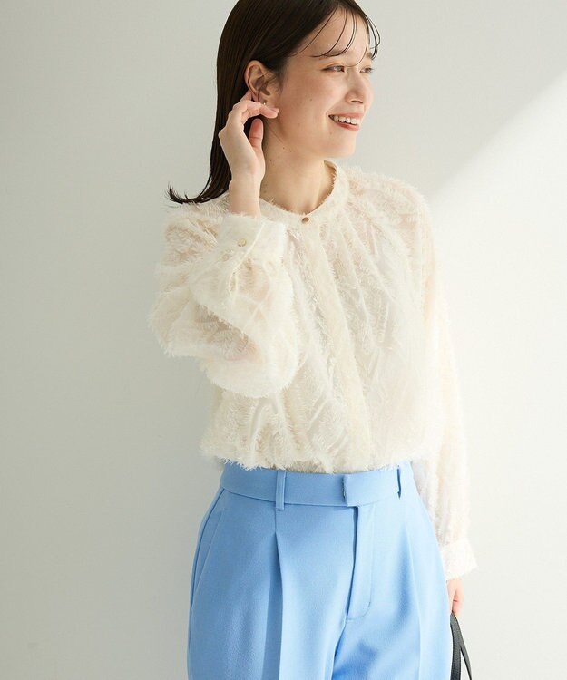 Green Parks Ｏ．フサフサ２ｗａｙボウタイブラウス Off White