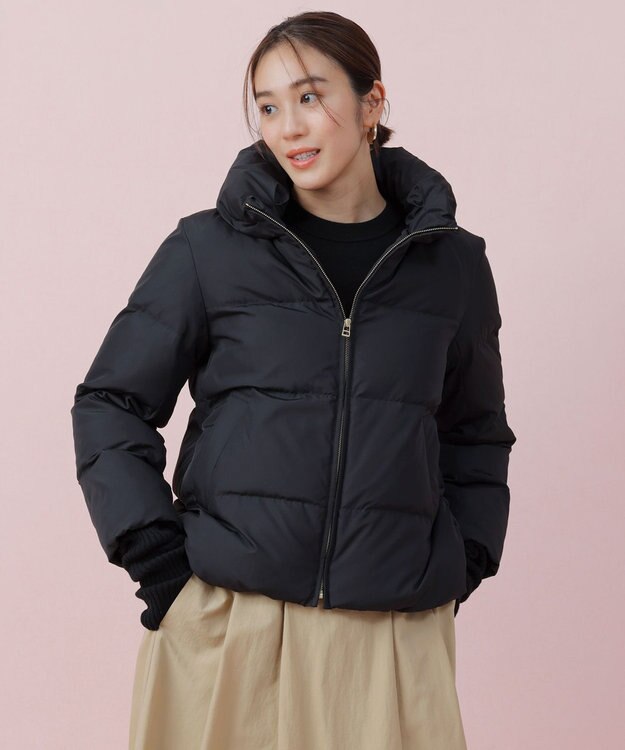 ANY SIS 【撥水】エコファイバーミックスショート ダウン ブラック