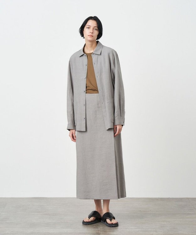 ATON KYOTO TSURIZOME LINEN | シャツジャケット - UNISEX GRAY