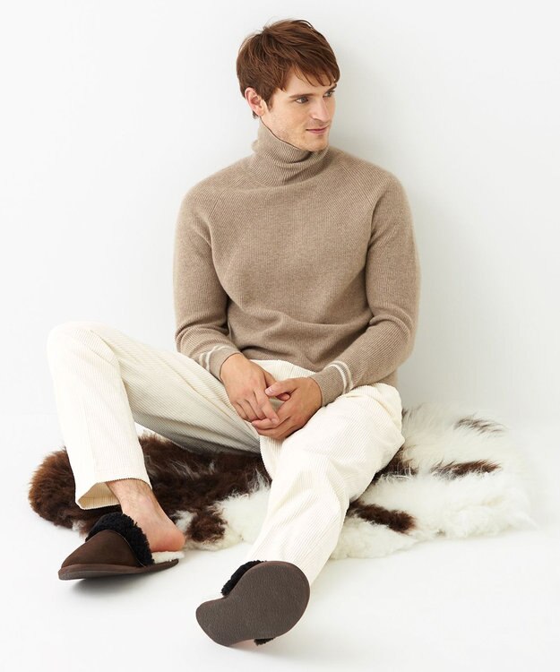 JOSEPH ABBOUD MOUNTAIN 【SPACE／UNISEX】ピュアカシミアアンダイド タートルネック ベージュ系
