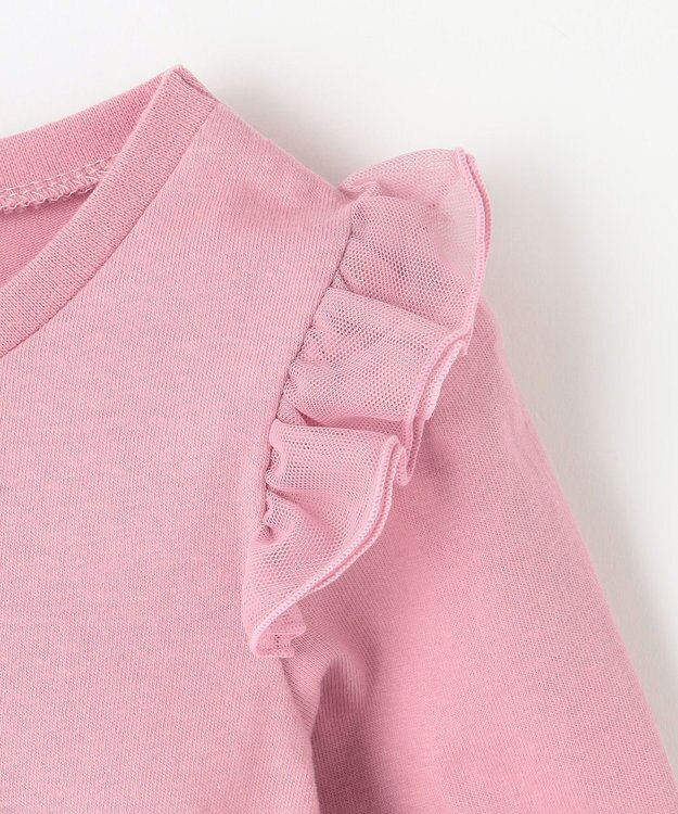 ANY KIDS 裾チュール 長袖 Tシャツ ピンク