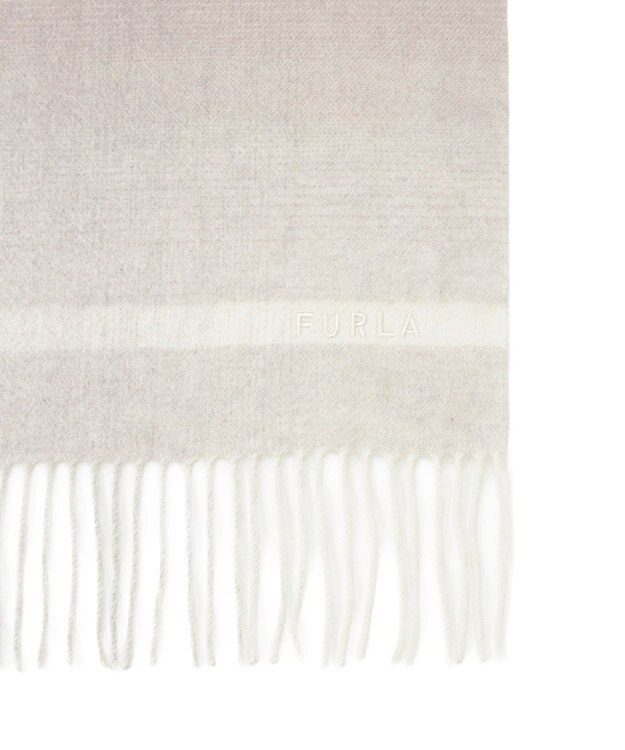 MOONBAT FURLA(フルラ）カシミヤ100％ カラーブロック オンブレー ストール ライトグレー