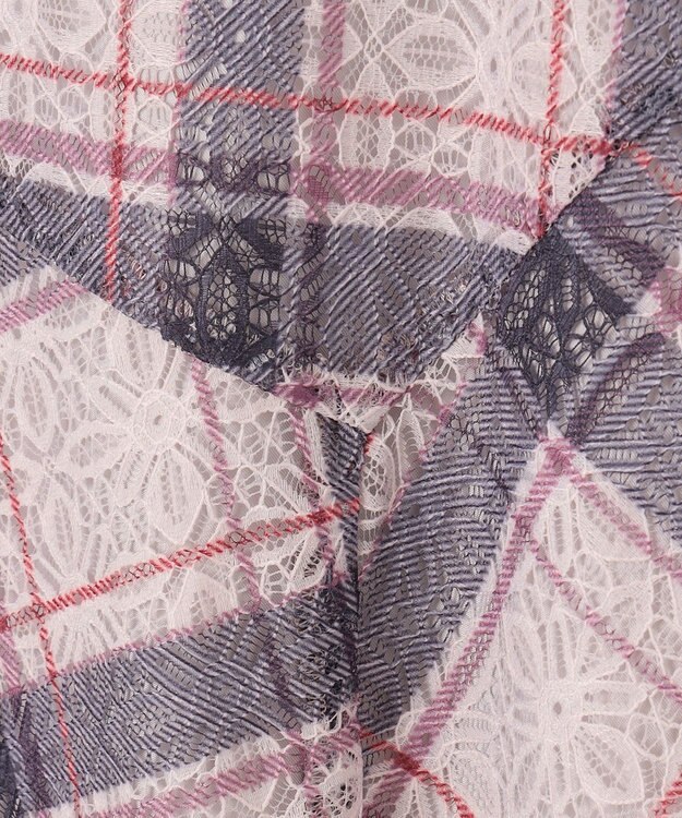 ANY SIS 【洗える】レースオンチェック スカート アイボリー系