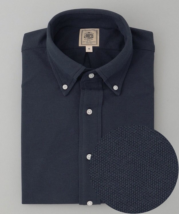 J.PRESS MEN 【WEB・一部店舗限定】コットンポリエステル ファンクションシャツ / B.D. ネイビー系