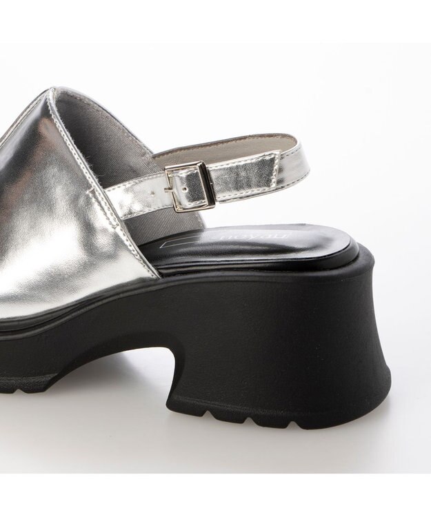 MODE ET JACOMO <noyau>センターライン厚底サボサンダル シルバー