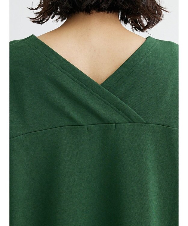 Green Parks ミニ裏毛バックカシュクール半袖チュニック Green