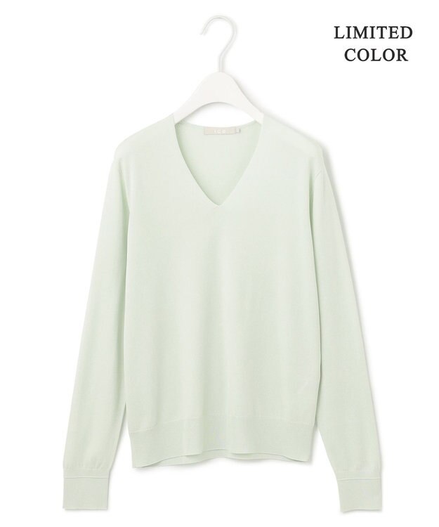 ICB 【WEB限定カラーあり】 シンセティックハイゲージ Vネックプルオーバー アイスグリーン系［WEB限定］