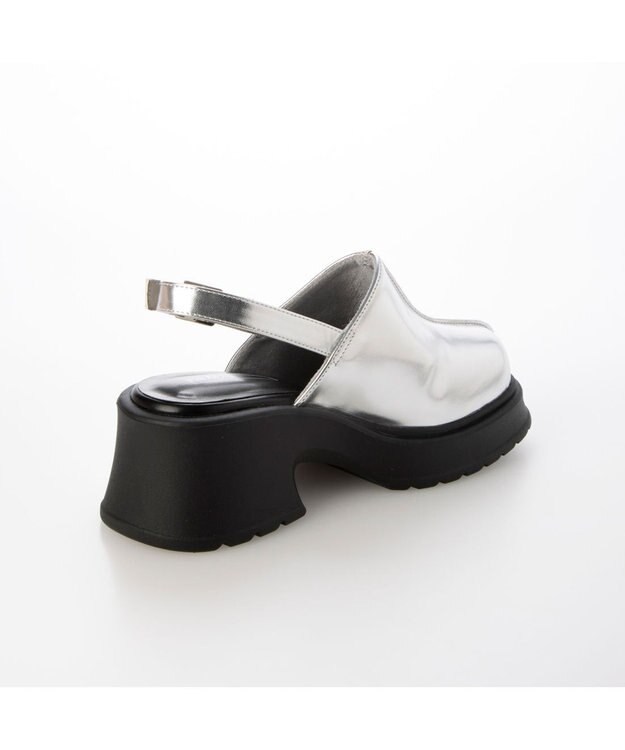 MODE ET JACOMO <noyau>センターライン厚底サボサンダル シルバー