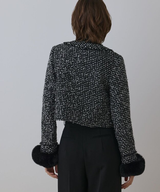 GRACE CONTINENTAL ツイードコンビジャケット ブラック