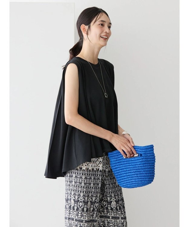 AMERICAN HOLIC 接触冷感バックフレアノースリーブプルオーバー Black