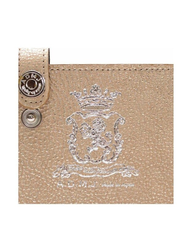 A.D.M.J. 【牛革】メタリックレザー/スリムウォレット ゴールド