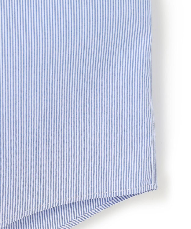 UNFILO MENS コットンライク レギュラーカラー シャツ ブルーストライプ