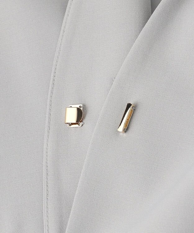 ANY L イージーケアライトストレッチノーカラージャケット ライトグレー