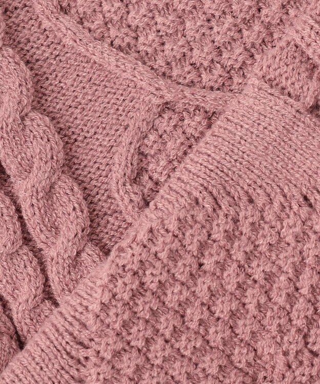 ANY KIDS 肩フリルハートケーブルニット ピンク