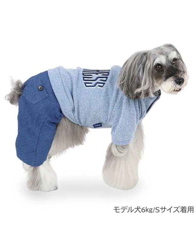 PET PARADISE J.PRESS 杢 トレーナー パンツつなぎ 小型犬 杢ブルー