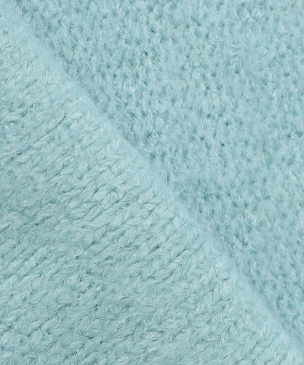 Feroux 【洗える】パールスリーブ ケーブルニット グリーン系