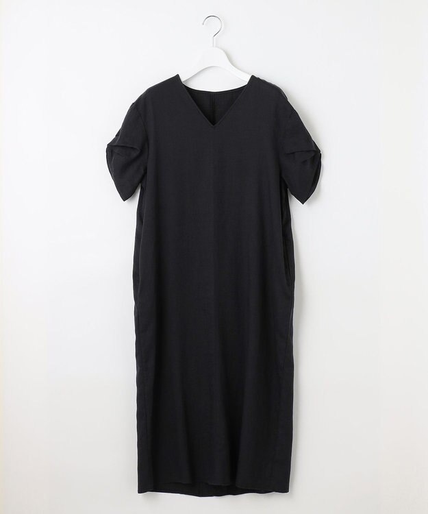 自由区 【洗える・XSサイズあり】テンセルリネンデニム ワンピース グレー系