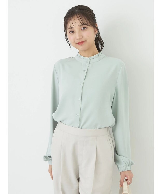 earth music&ecology ２ｗａｙフリルブラウス Mint