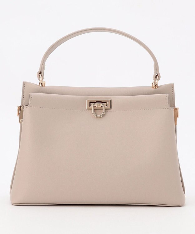 ANY SIS 【2WAY】スクエアミディトート バッグ ライトグレー