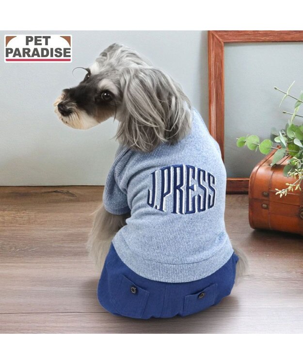 PET PARADISE J.PRESS 杢 トレーナー パンツつなぎ 小型犬 杢ブルー