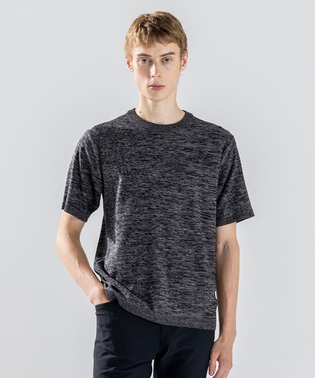 JOSEPH HOMME レクサスムリネ　クルーネック半袖ニット グレー系