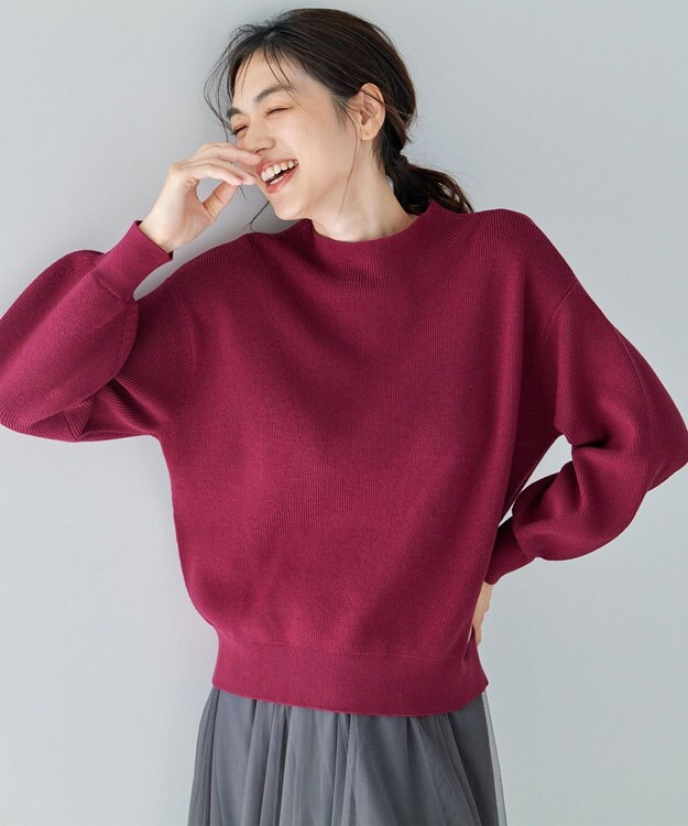 ANY 【洗濯機可能/8色展開】ソフトタッチポリエステルニット ローズレッド