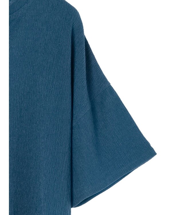 Green Parks ５分袖スキッパーカットチュニック Blue