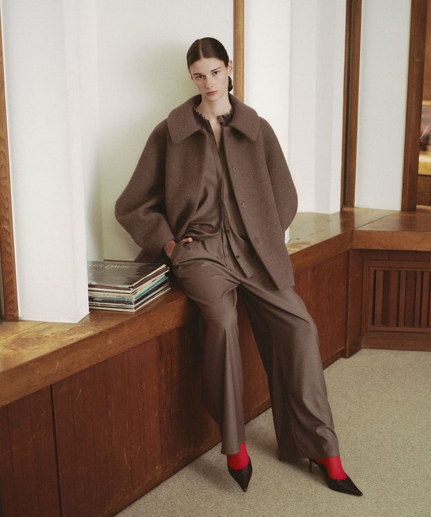 #Newans 【昨年即完売コート新色追加！】プードルコクーンコート モカブラウン