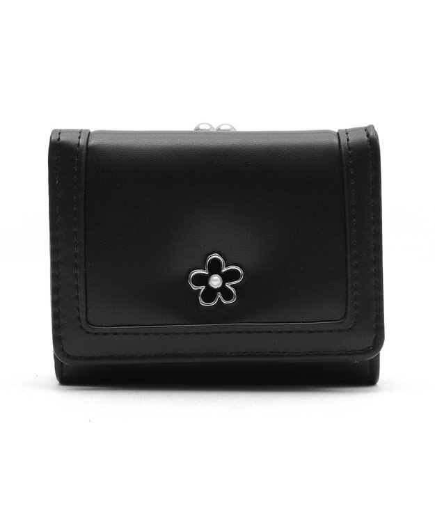 WEGO フラワーガマ口ウォレット ブラック